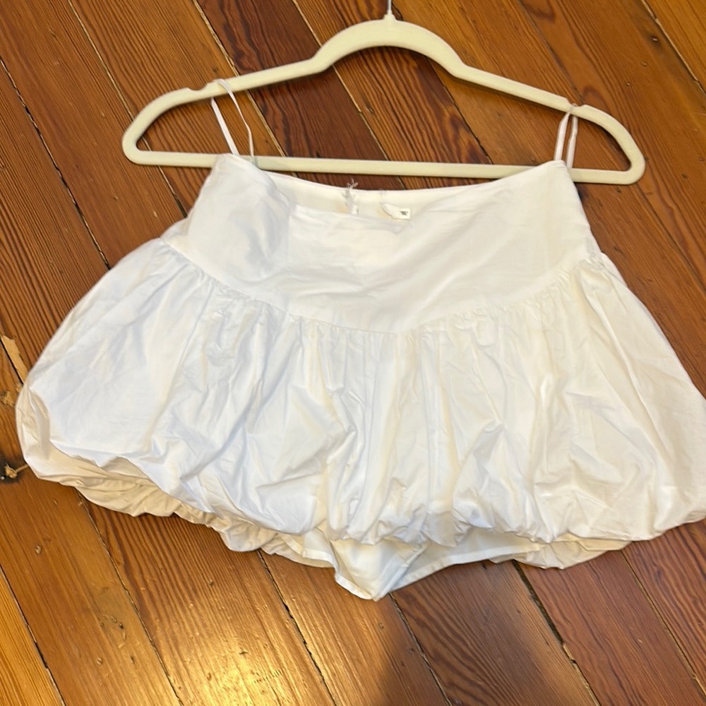 White Women's Ruffled Shorts - Picture 2 of 2